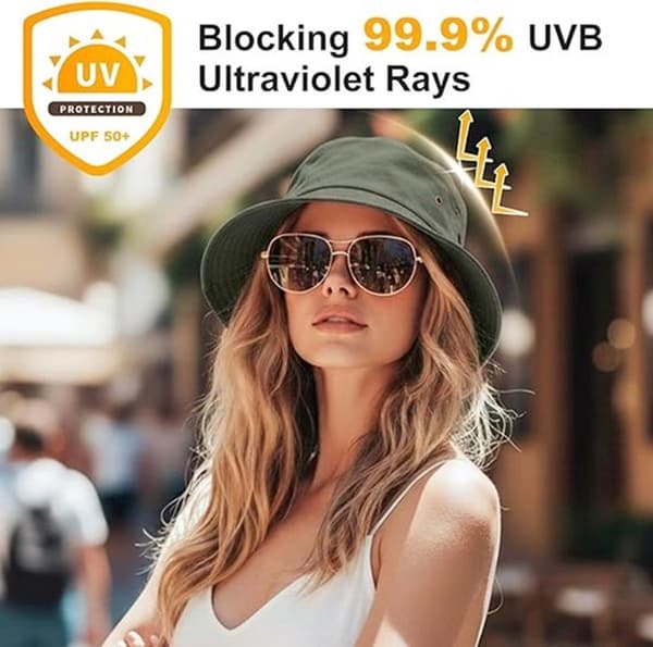 Unisex bøllehat, bomuld, UPF 50+ UV-beskyttelse, foldbar solhat til vandreture, camping og havearbejde, blå