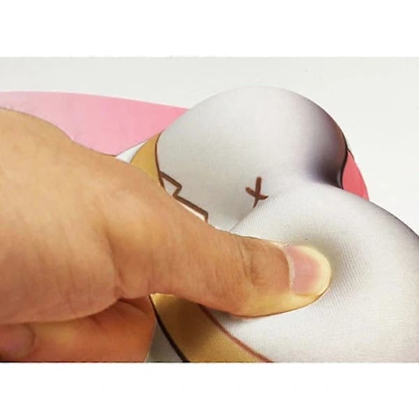 HA~3D Musematte med håndleddsstøtte, Ergonomisk myk silikongel gamingmusematte, Søt Corgi Hund Anime Musematte for PC Laptops (Rosa)