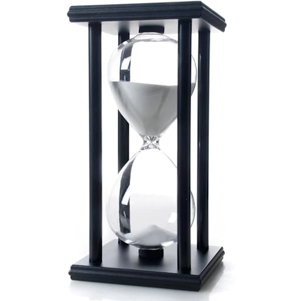Hvidt sand 60 minutter træ sandur, timeglas sandtimer