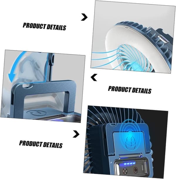 Fan - Rechargeable Tent Fan - Portable LED Camping Lantern