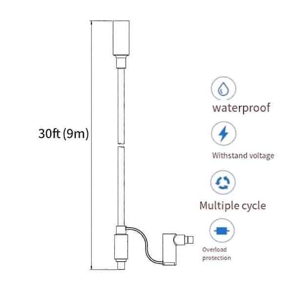 12AWG Forlængerkabel til solgenerator 8mm Hun til Han DC7909 Solpanelkabel med DC8020