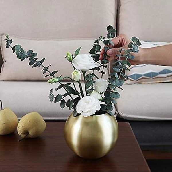 Rustfri Stål Kugleformet Vase - Perfekt Til Blomster Og Planter Til Bryllup, Fest Og DIY Dekoration