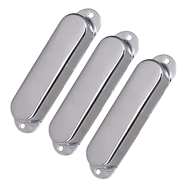 3pcs Chrome Metal Sealed St Strat Guitar Pickup Covers 3 Closed Single Coil Pickup Cover For