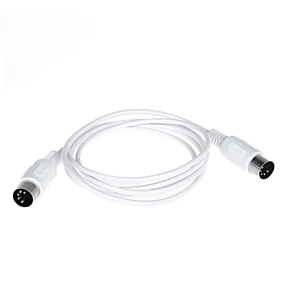 2 stk. MIDI-forlengelseskabel 5-pin hann til 5-pin hann elektrisk piano keyboard instrument PC-kabel, 1,5 m
