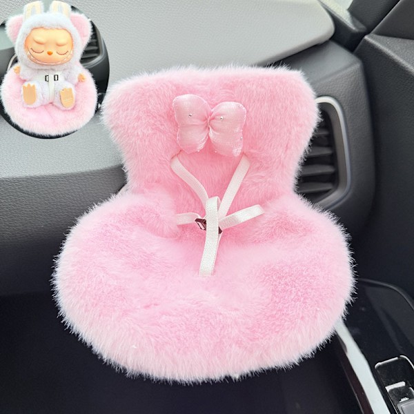 [HH] Anime Mjuk 17cm Labubu Monsters Kläder för Labubu Docka Söt Labubu Bilsäkerhetssäte Plysch free 3