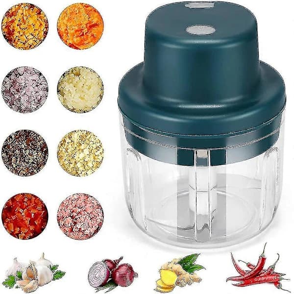 HA~Elektrisk Hvidløgshakker Mini Foodprocessor Bærbar Hvidløgspresser, Trådløs Foodprocessor