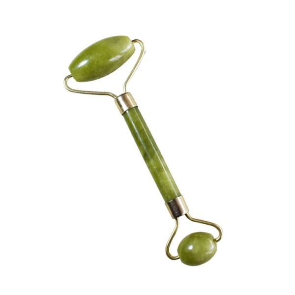 Naturlig Jade Roller Gua Sha Ansiktsverktyg Mineralsten grön