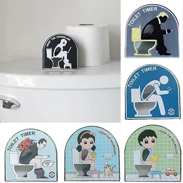 Toilet Timer 5 Minutter Trykt Alsidig Præcis Følsom Dekompression Sjov Gave Badeværelse Afføringstimer Timeglas Hjemmebrug KAESI [] D