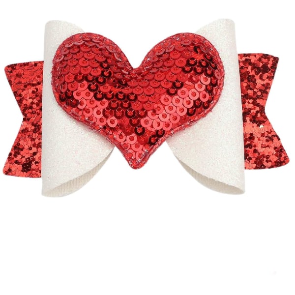 Valentines Glitter Hair Clips Love Heart Sequins Bows Hair Pins Kids Girls Party Hair Accessories for Valentine's Day Birthday Holiday,WZ-184R