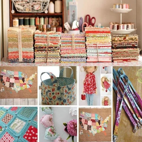 HA-50-pak bomuldsstoffer til patchwork, 100% bomuldsstof DIY 10}