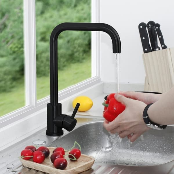 Kitchen Faucet - Steel Kitchen Faucet High Arc - Black