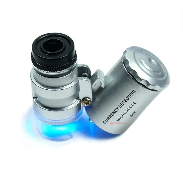/HH/60x Forstørrelsesglas Smykker Juveler Lomme Forstørrelsesglas Øjenglas LED-lys