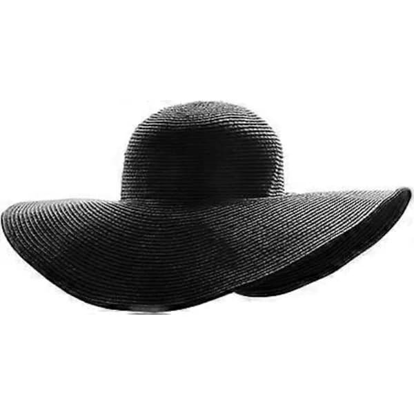 HA~Dam Bredskyggede Derby Solhat Floppy Strandhat UV-beskyttelse Sort