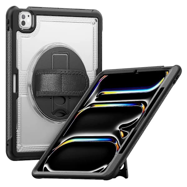 HA~Fodral med Ställ, PC TPE Tablettskydd med Handrem för iPad Pro 13 (2024) M4