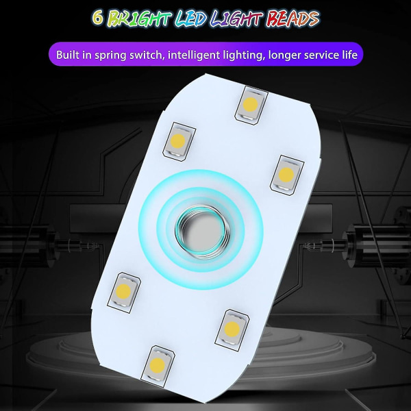 2 stk Bil LED Innvendig Lys 5v LED Berøringsfri Bil Lys RGB 7 Farger Justerbar Oppladbar Mobil USB Berøring