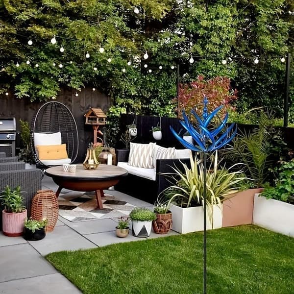 Vindspil med 3D-effekt – Roterende vindsnurre i rustfrit stål til have, balkon & terrasse