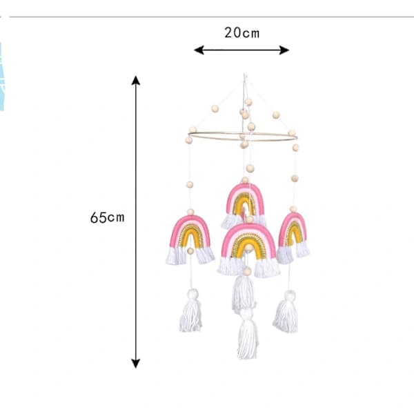Vävda regnbågshängen R Macrame Tofs R
