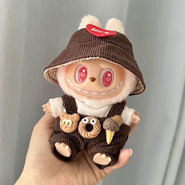 [HH] 17cm Labubu Söta Kläder, Söta Labubu Kläder Macaron Djurserie Dockkläder Kostym för 17cm Labub u