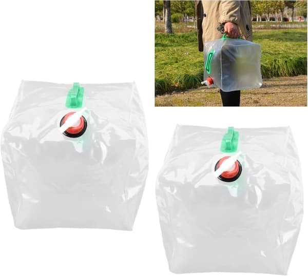 2-Pack 10L Collapsible Water Container with Spigot - Water Storage