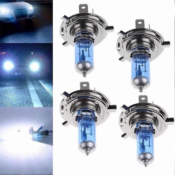 HA~2 stk H4 12V 100/90W Superlys Halogenpære til Bil