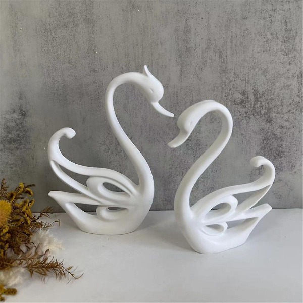 2 stk. Svane Ornament Silikoneform Epoxy Resin Form Desktop Svane Dekorativ Ornament Spejl Silikone