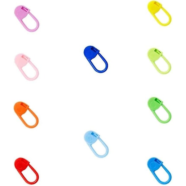 Låssöm, Låssömmarkörer, Färgglada virksömmarkörer, Säkerhetsnålar i plast, För stickning, Diy, Virkning(100st, slumpmässig färg)