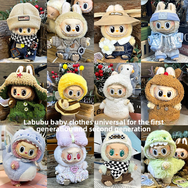 [HH]Labubu Kläddesigner Kompatibel med Labubu, Kläder för Labubu Dockor, Labubu Outfits, Söta Labubu Kläder & Tillbehör Set Yellow