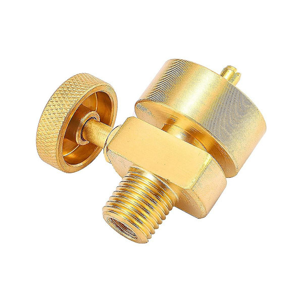 Messing 1lb Propangas Bortskaffelsescylinder Adapterventil +1/4 Tommer Npt Han & M8x1 Hun Tråd Bålplads