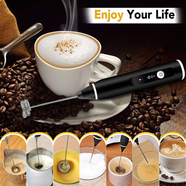 Mjölkskummare, USB uppladdningsbar kaffeskummare elvisp