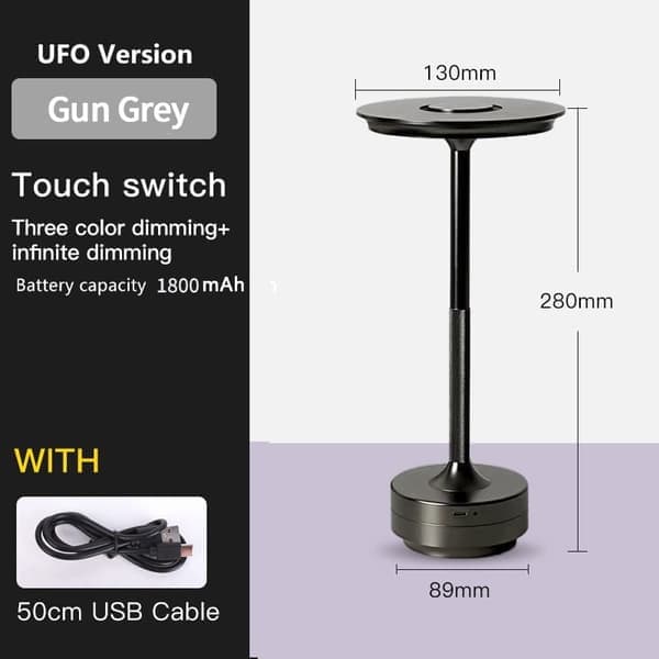 Bordlampe Trådløs / Skrivebordslampe - LED-lampe, 3-trinns dimming