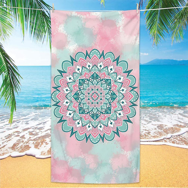 Sommar Boho Strandhandduk Kvinnor Män Mikrofiber Snabbtorkande Badhanddukar En Sida Tryckt Strandöverdrag Sandfri Bärbar Reshandduk