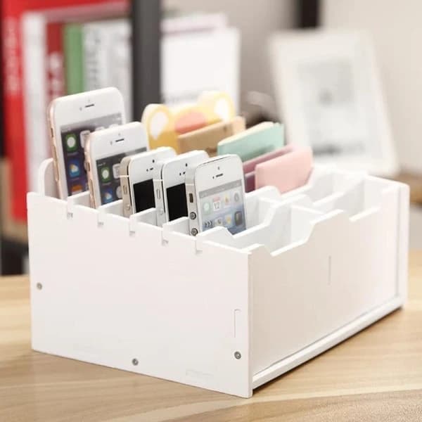 Mobilholder med 12 rom - Hvit Hvit