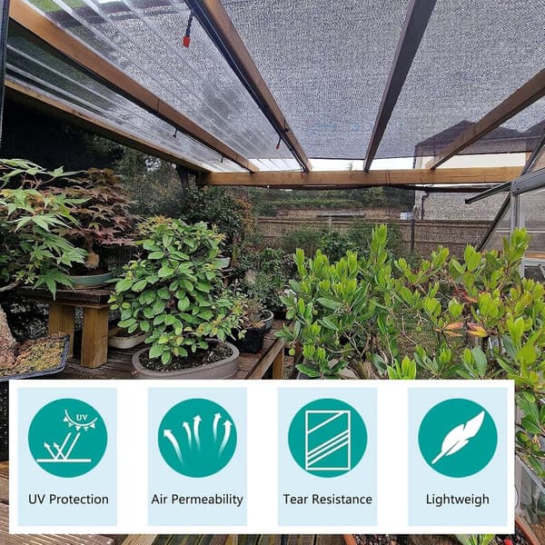 Skyggedug 2x8m, Kraftig Forstærket UV-resistent Polyethylen Net Med Tyller Til Have, Altan Og Planter, Sort