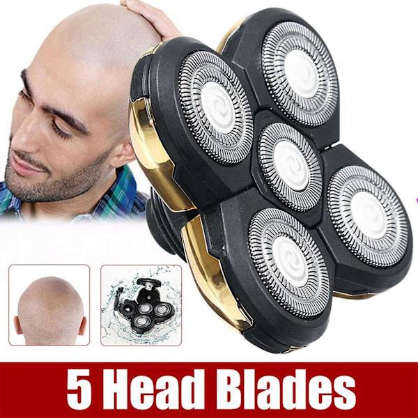 5d Elektriske Barbermaskiner Erstatningshoder Razor Blades Heads Bald(blå)