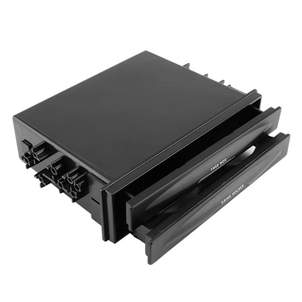2x Bil Auto Single Din Radio Lomme, Universal Cd Radio Lomme Drik Kopholder Opbevaringsboks Sort