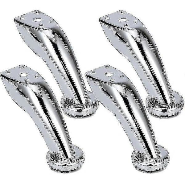 HA~Tykke sofaben i rustfrit stål, møbelben, kromben, møbelskabssenge sofaben, til sofaer, stole, paller, skabe 4 stykker