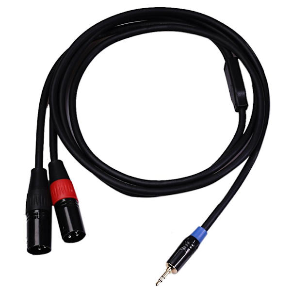 Hifi 3,5 mm - 2 XLR-urosotkokoonpanoinen kaapeli, korkealaatuinen hopeoitu stereo 3,5 Aux - XLR-kaapeli, 3,5 Aux - 2