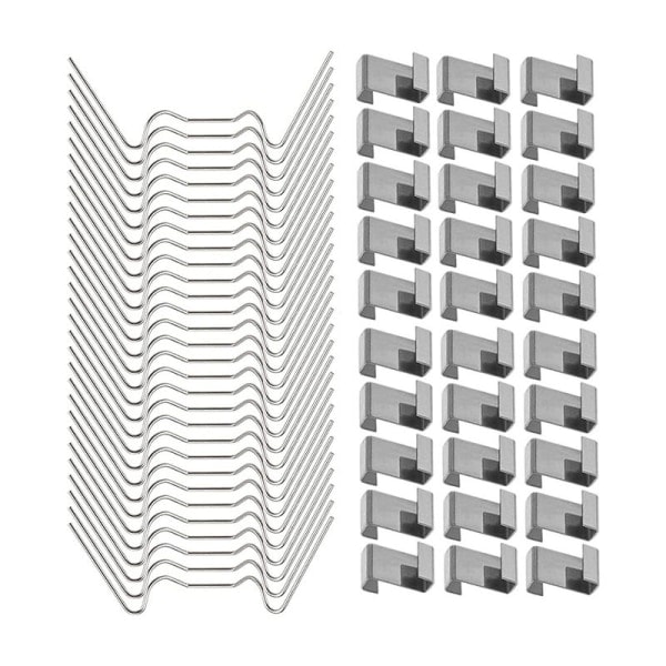 /HA/Z-klemme 50 stk + W-klemme (1,2*75*30mm) 50 stk drivhusglaspanel fastgørelsesklemmer til drivhusglasrum dobbelt hal mesh vejrbestandig grønho
