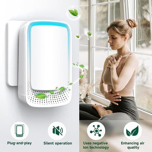 Portable Air Purifier with Ion Function - Removes Dust Particles, Pollutants & Odors