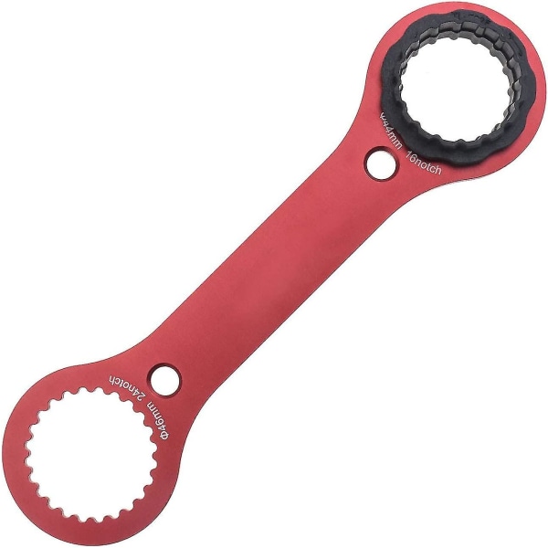 Bicycle Double-ended Bottom Bracket  Spanner Red Multifunctional Bb Axis Wrench Mountain Bike Repair Tool 1pc, Red) -t