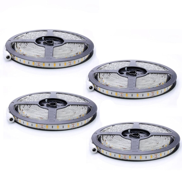 4x Flexible 5m Dc 12v 36w Smd 2835x300 Leds Ip20 Warm White(3000k) Led Strip Band Lights