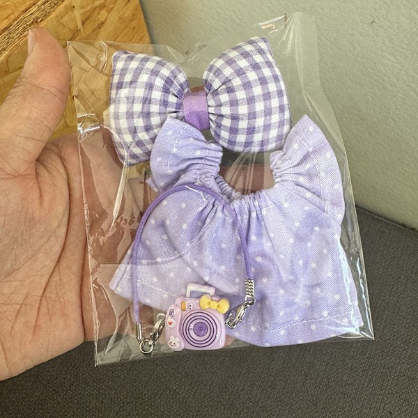 [HH] 17CM Labubu Dockkläder Outfit Tillbehör Klassisk Klänningsset för V2 Mini Söta Dockor Kläder Flicka Barn Present Labubu Ropa One Size Colorful-2