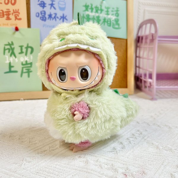 [HH] 17cm Labubu Söta Kläder, Söta Labubu Kläder Macaron Djurserie Dockkläder Kostym för 17cm Labubu Doll not included