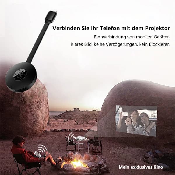 HA-Miracast Dongle, Trådløs HDMI Dongle Streaming, Trådløs Displaymottaker, Cast for iPhone/iPad/Android/iOS/Windows/Mac Laptop, PC til TV