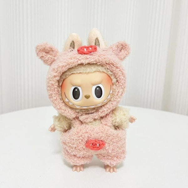 [HH] 17cm Labubu Docka Kläder Tillbehör Set Mini Docka Kostym Gåva Röd Liten Svan Panda Jumpsuit Uppsättning för DIY Samlare style 16