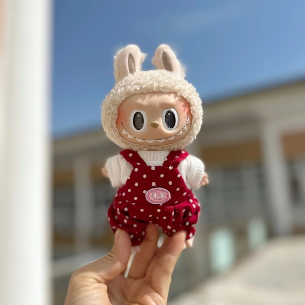 [HH] 17cm Labubu Popmarts Vaatteet ja Asusteet Nukke Macaron Paita Setti Täytetty Pehmo Sopii Vain Kangas 17CM 44