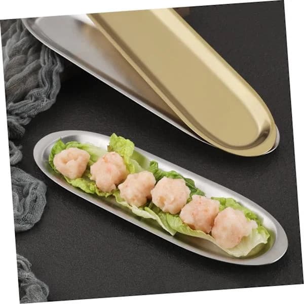 Elegant bestikbakke i rustfrit stål, sushifad, restaurantbrug, opbevaring af rejsepasta