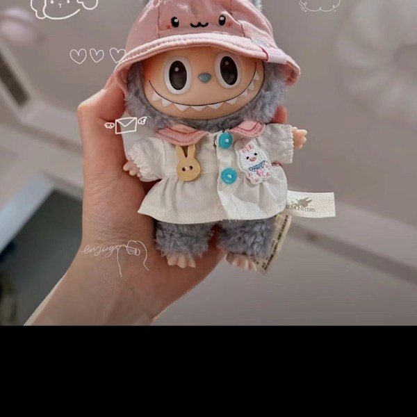 [HH] 10cm 17cm Labubu Mokoko Puuvillanukke Vaatteet Lastentarhan Asusteet clothes only without doll Yellow
