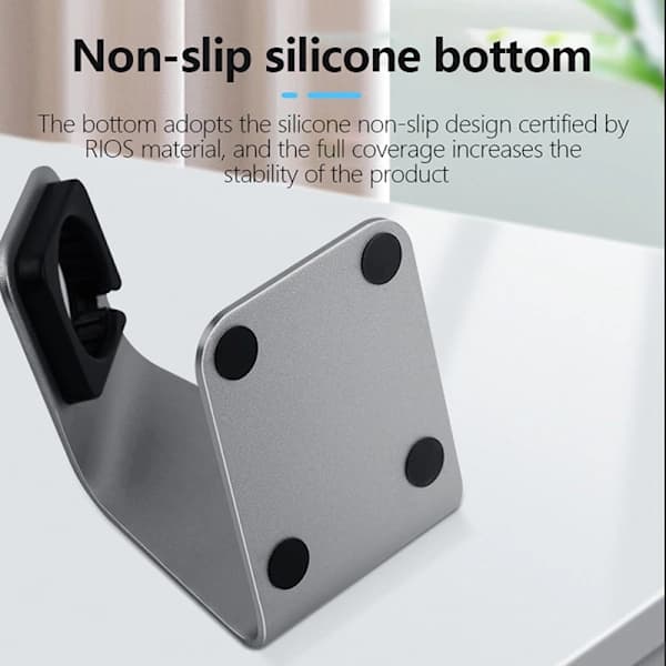 1 stk. Ladestativ i aluminiumslegering Holder til ur Ladestation Sort One size