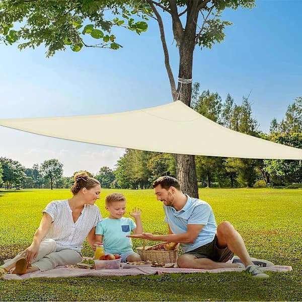 Solseil triangel 4 x 4 x 4 m - vanntett - solbeskyttelse - w